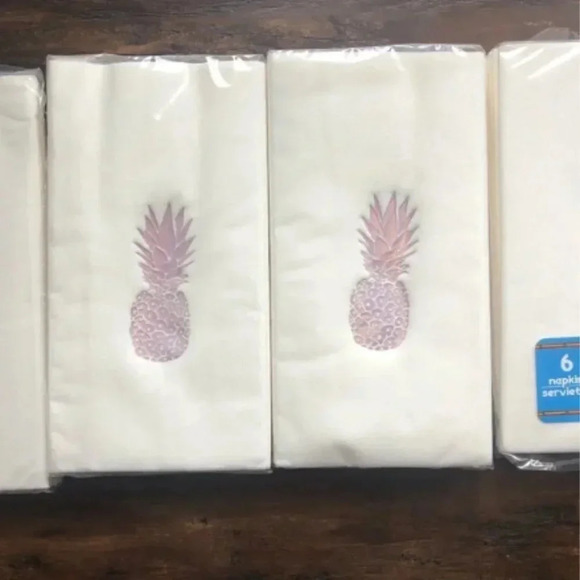 Pineapple Dinner Party Napkins | Rose Gold Foil | Rose Gold | Beach Party | Luau - Picture 7 of 12
